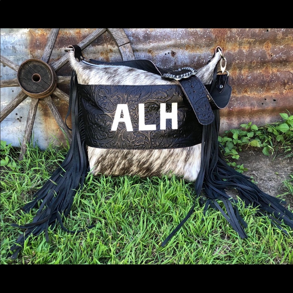 Custom leather and hide purse